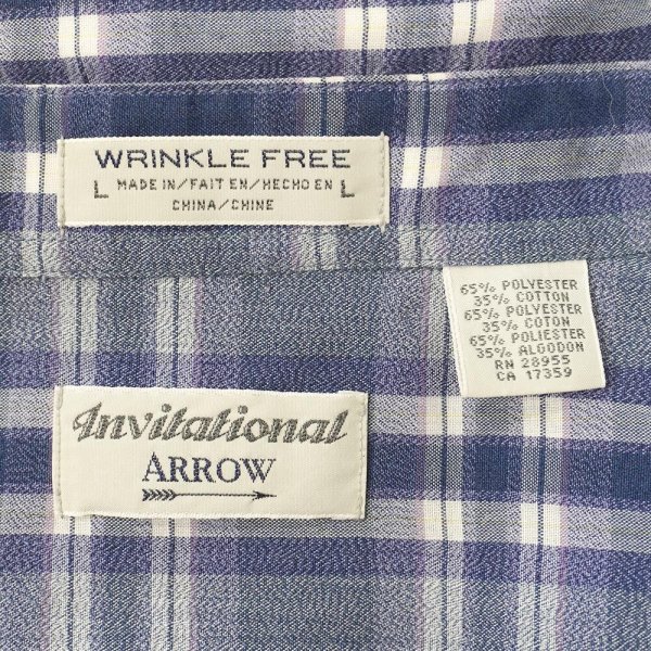 画像2: 00's ARROW S/S ボタンダウンシャツ "Blue Plaid" (2)