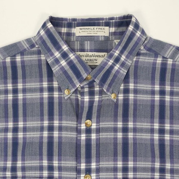 画像3: 00's ARROW S/S ボタンダウンシャツ "Blue Plaid" (3)