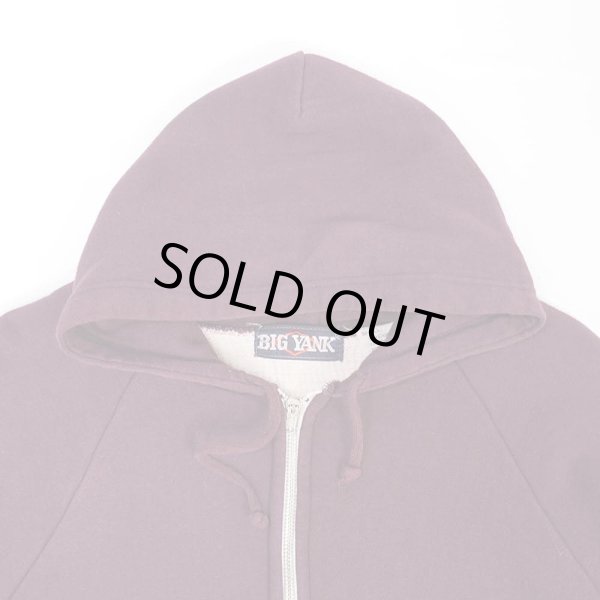 画像4: 80's BIG YANK 裏サーマル フルジップ スウェットパーカー "Burgundy / MADE IN ROMANIA" (4)