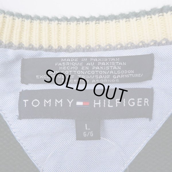 画像2: 90-00's TOMMY HILFIGER マルチボーダー柄 コットンニット (2)