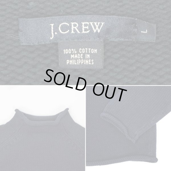 画像2: 00's J.CREW ロールネック コットンニット "DARK NAVY" (2)