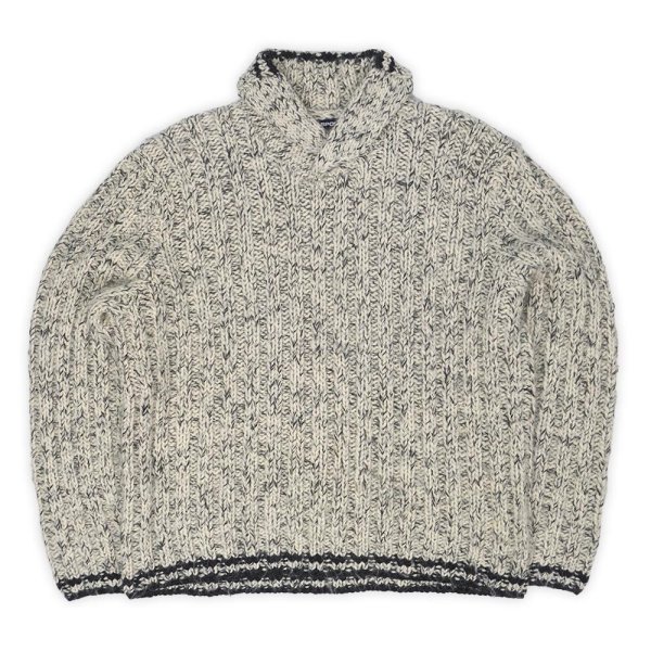 画像1: 90's POLO SPORT ショールカラーウールニット “HAND KNIT” (1)