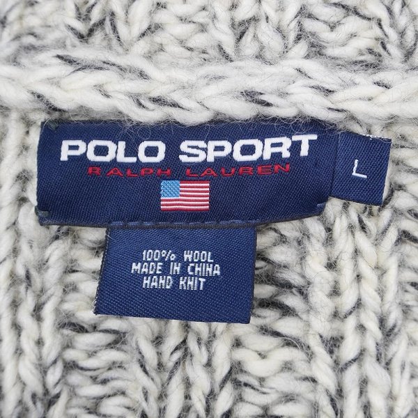画像2: 90's POLO SPORT ショールカラーウールニット “HAND KNIT” (2)