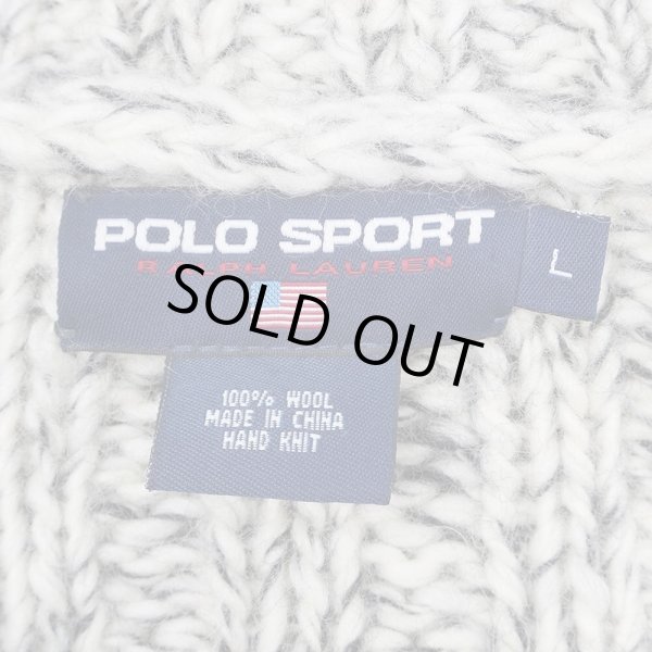 画像2: 90's POLO SPORT ショールカラーウールニット “HAND KNIT” (2)