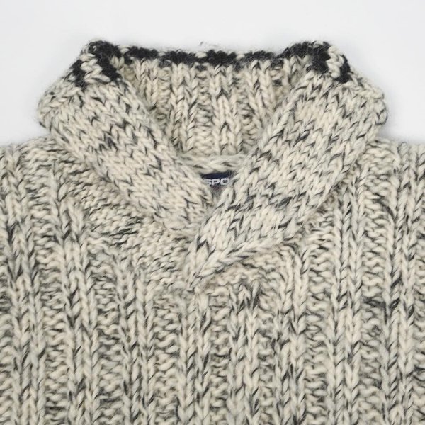 画像3: 90's POLO SPORT ショールカラーウールニット “HAND KNIT” (3)