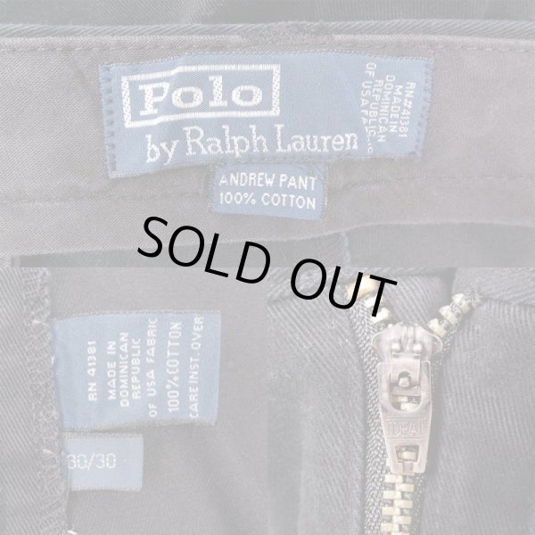 画像3: 90's Polo Ralph Lauren 2タック チノトラウザー "ANDREW PANT / BLACK" (3)