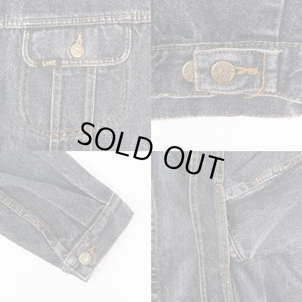 画像4: 90's Lee 101J型 先染めブラックデニムジャケット (4)