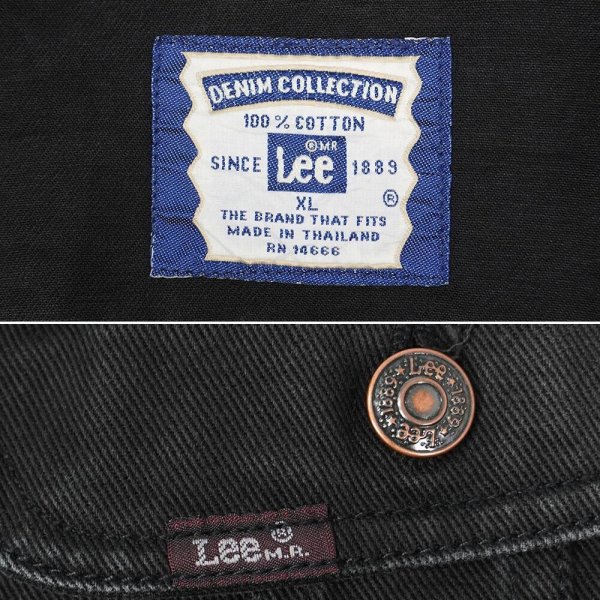 画像3: 00's Lee 71075 ブラックデニムジャケット (3)