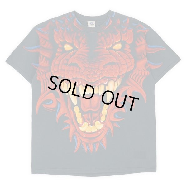画像1: Early 00's LIQUID BLUE オールオーバープリントTシャツ "DRAGON" (1)
