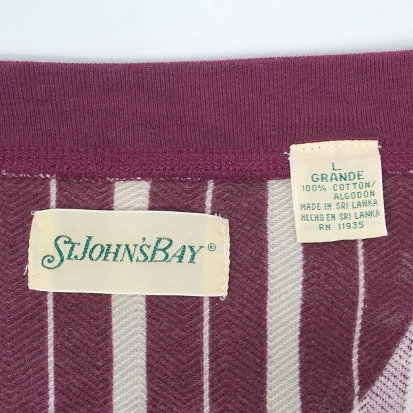 画像2: 90's ST JOHN'S BAY マルチストライプ柄 ヘンリーネックカットソー (2)