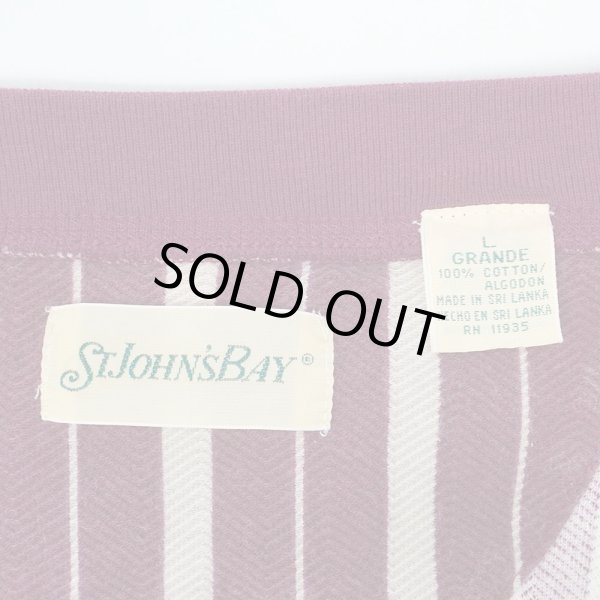 画像2: 90's ST JOHN'S BAY マルチストライプ柄 ヘンリーネックカットソー (2)