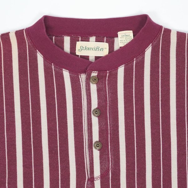 画像3: 90's ST JOHN'S BAY マルチストライプ柄 ヘンリーネックカットソー (3)
