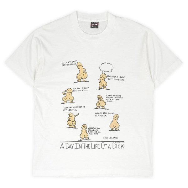 画像1: 90s A DAY IN THE LIFE OF A DICK プリントTシャツ "MADE IN USA" (1)