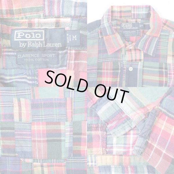 画像3: 90's Polo Ralph Lauren S/S パッチワーク プルオーバーシャツ ”CLARENCE SPORT" (3)