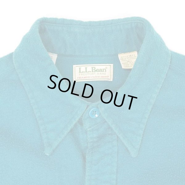 画像3: 80's L.L.Bean シャモアクロス ワークシャツ "MADE IN USA / TEAL" (3)