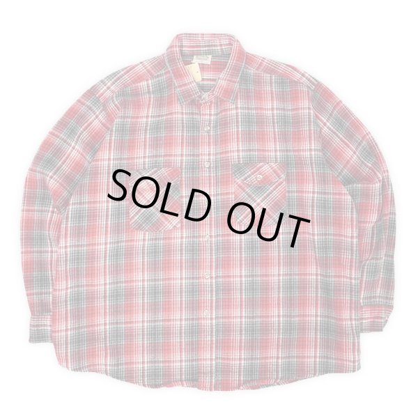 画像1: Late 90's FIVE BROTHER ヘビーネルシャツ "Red Ombre Plaid" (1)