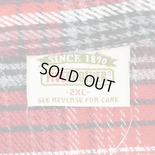 画像2: Late 90's FIVE BROTHER ヘビーネルシャツ "Red Ombre Plaid" (2)