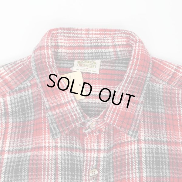 画像3: Late 90's FIVE BROTHER ヘビーネルシャツ "Red Ombre Plaid" (3)