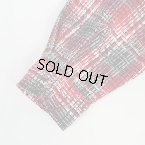 画像4: Late 90's FIVE BROTHER ヘビーネルシャツ "Red Ombre Plaid" (4)