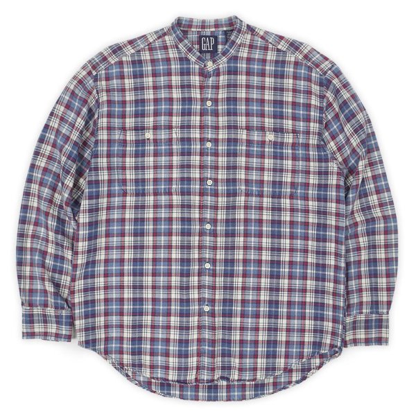 画像1: 90's OLD GAP ラウンドカラー ヘビーネルシャツ (1)