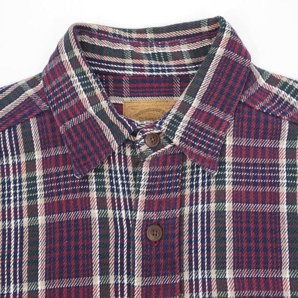 画像3: 90's ST JOHN'S BAY ヘビーネルシャツ "Burgundy×Navy Plaid" (3)