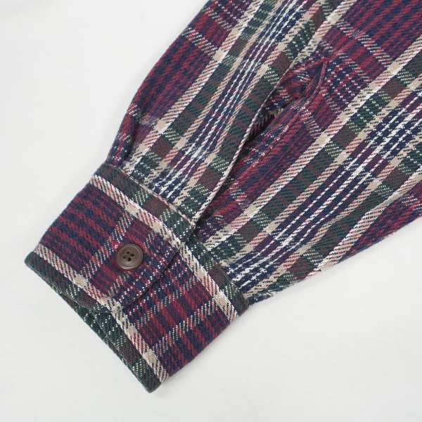 画像4: 90's ST JOHN'S BAY ヘビーネルシャツ "Burgundy×Navy Plaid" (4)