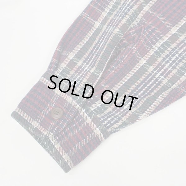 画像4: 90's ST JOHN'S BAY ヘビーネルシャツ "Burgundy×Navy Plaid" (4)