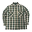 画像1: Late 90's ST JOHN'S BAY ヘビーネルシャツ "Green Plaid" (1)