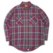 画像1: 90's ST JOHN'S BAY ヘビーネルシャツ "MADE IN USA / Burgundy Plaid" (1)