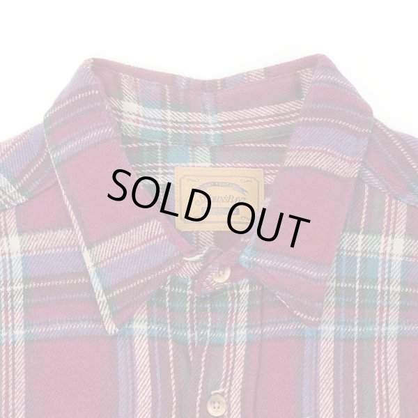 画像3: 90's ST JOHN'S BAY ヘビーネルシャツ "MADE IN USA / Burgundy Plaid" (3)