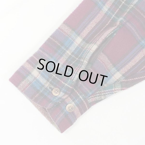 画像4: 90's ST JOHN'S BAY ヘビーネルシャツ "MADE IN USA / Burgundy Plaid" (4)