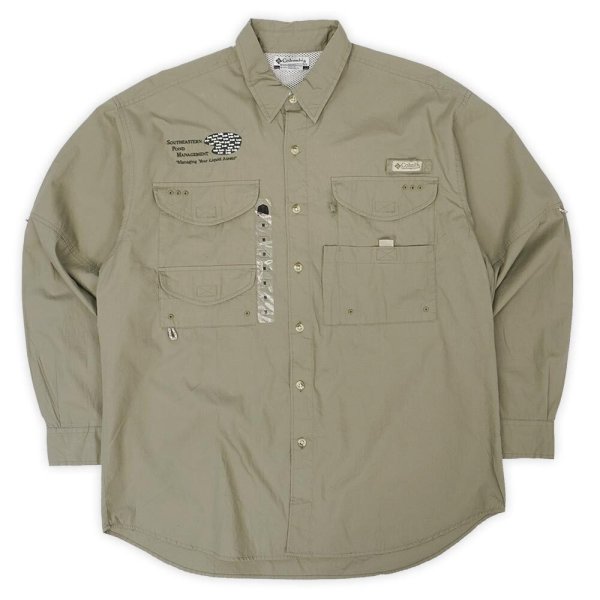画像1: 00's Columbia PFG コットンフィッシングシャツ "DEADSTOCK / KHAKI" (1)