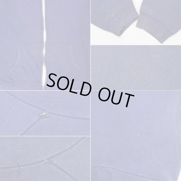 画像5: 70's BIG YANK 裏サーマル フルジップ スウェットパーカー "Fade Navy / MADE IN ROMANIA" (5)