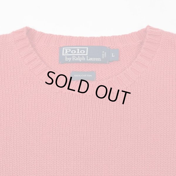画像4: 90's Polo Ralph Lauren コットンニット "PINK" (4)