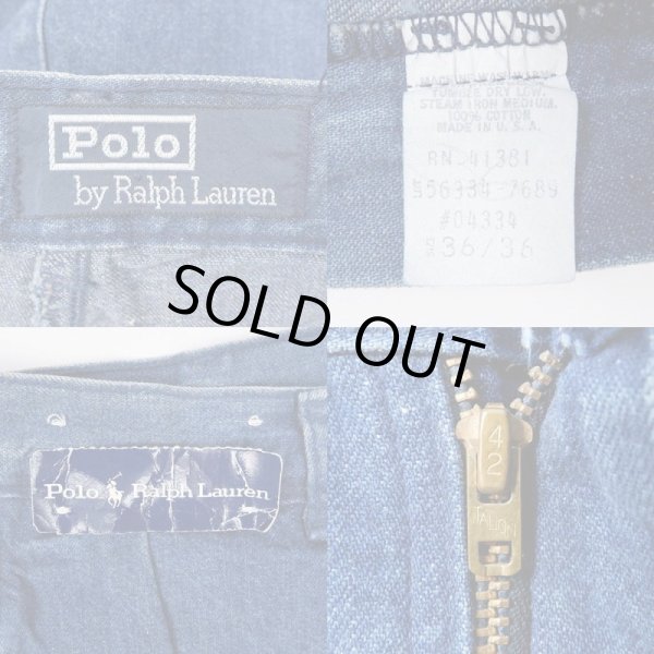 画像3: Early 90's Polo Ralph Lauren 2タック デニムトラウザー "MADE IN USA / DEADSTOCK" (3)