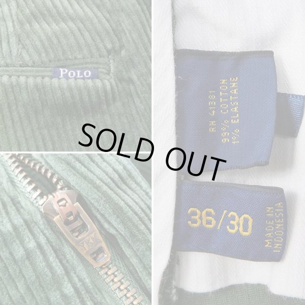 画像4: 00's Polo Ralph Lauren 太畝コーデュロイトラウザー “CLASSIC FIT / GREEN” (4)