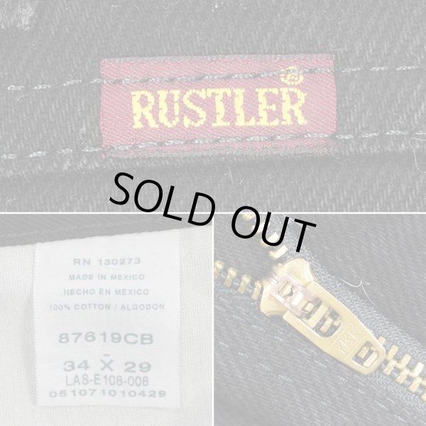画像3: 00's RUSTLER ブラックデニムパンツ "W34 L29" (3)