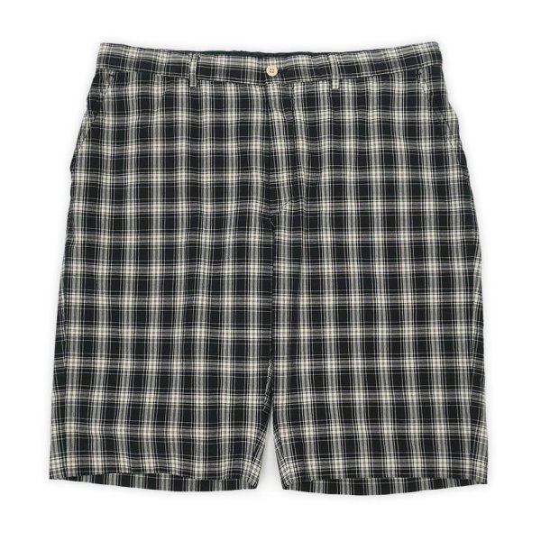 画像1: 00's Polo Ralph Lauren ノータックショーツ "Black Plaid" (1)