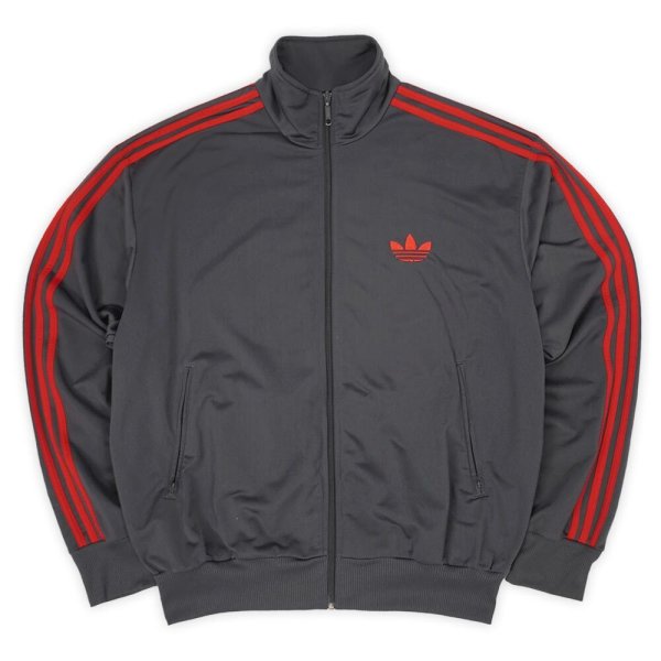 画像1: 00's adidas トラックジャケット "CHARCOAL×RED" (1)