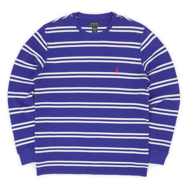画像1: 00's Polo Ralph Lauren マルチボーダー柄 サーマルカットソー (1)