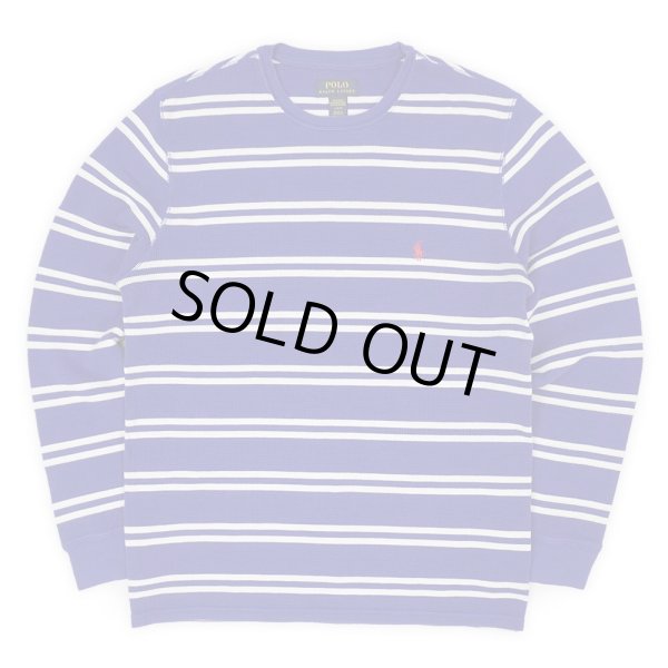 画像1: 00's Polo Ralph Lauren マルチボーダー柄 サーマルカットソー (1)