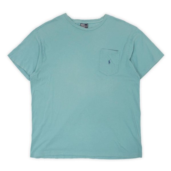 画像1: 90's Polo Ralph Lauren ポケットTシャツ "BLUE" (1)