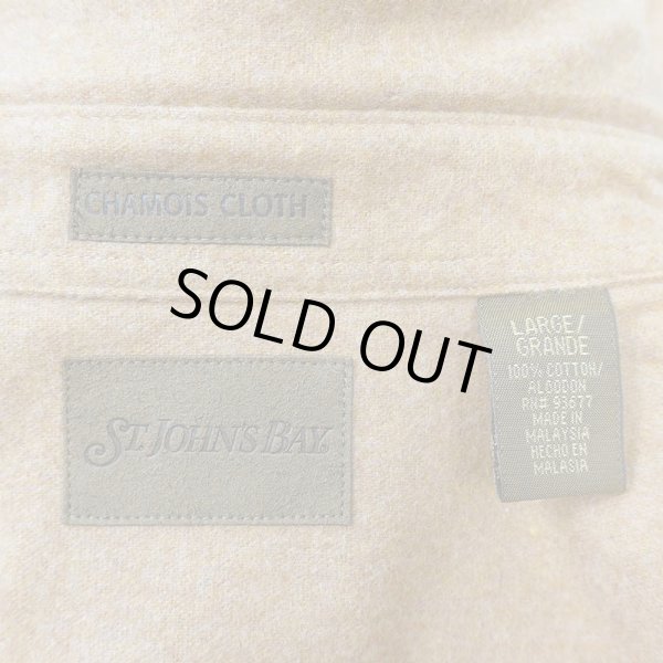 画像2: 00's ST.JOHN'S BAY シャモアクロス ワークシャツ “CAMEL / DEADSTOCK” (2)