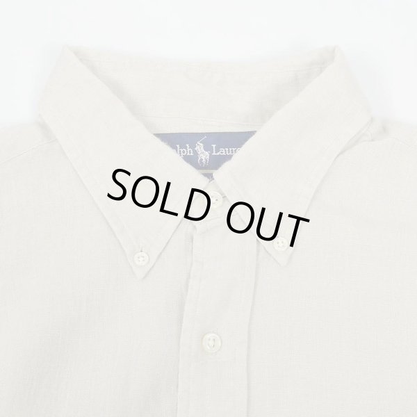 画像3: 90's Polo Ralph Lauren リネンボタンダウンシャツ "BLAKE" (3)