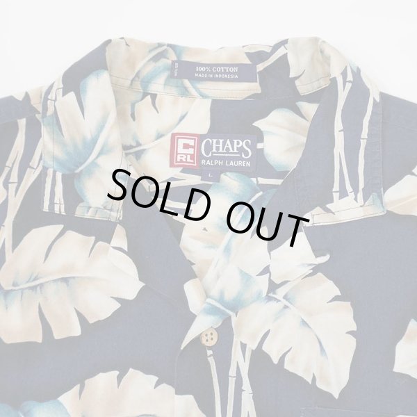 画像3: 90's CHAPS RALPH LAUREN S/S 総柄 オープンカラーシャツ “NAVY Base” (3)