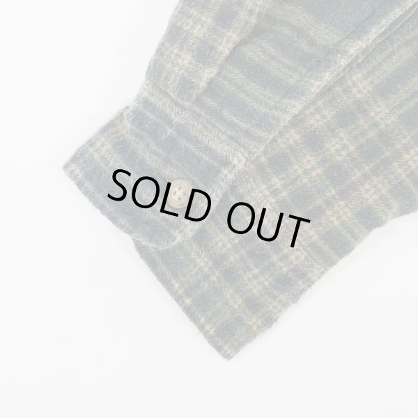 画像4: 90's BASIC EDITIONS キルティングライナー フーディーネルシャツ "Green Plaid" (4)