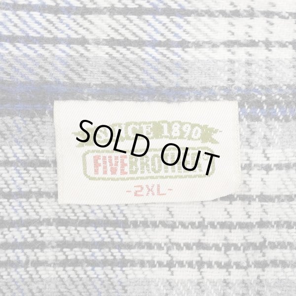 画像2: Late 90's FIVE BROTHER ヘビーネルシャツ "Blue Ombre Plaid" (2)