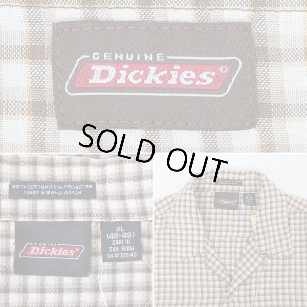 画像2: Late 90's Dickies S/S オープンカラーシャツ "BROWN Plaid" (2)