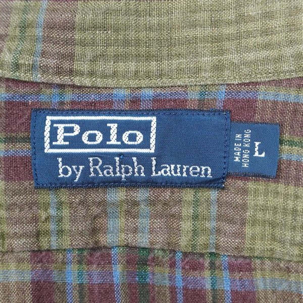 画像2: 90's Polo Ralph Lauren リネンワークシャツ (2)