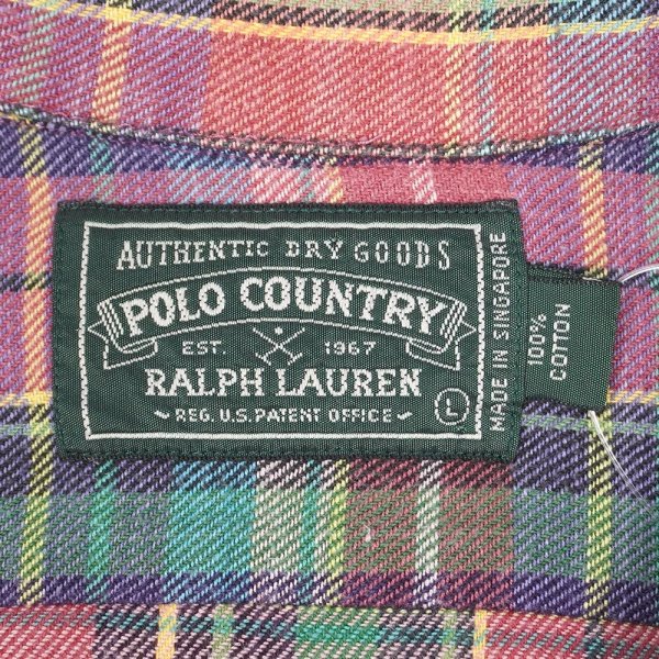 画像2: 90's POLO COUNTRY オープンカラー フランネルシャツ (2)